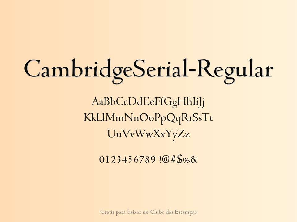 Fonte Cambridgeserial Regular Grátis Para Baixar