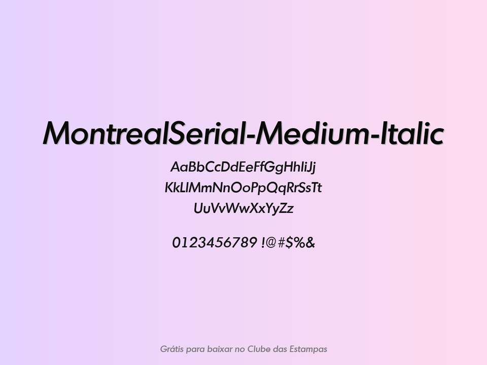 Fonte Montrealserial Medium Italic Grátis Para Baixar