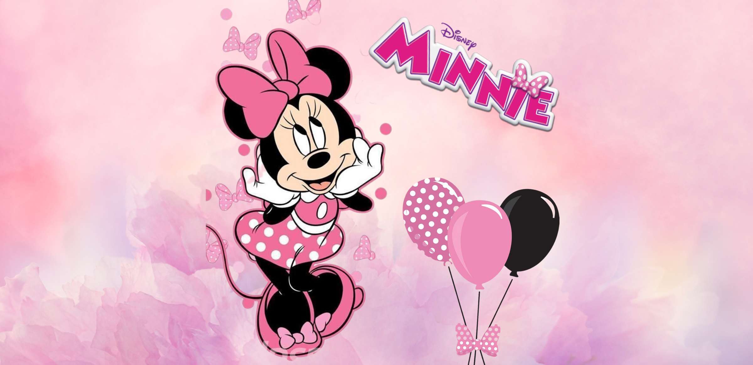 Ilustração Minnie Disney Com Balões Desenho Animado Png Arte Para Caneca Grátis Pra Baixar