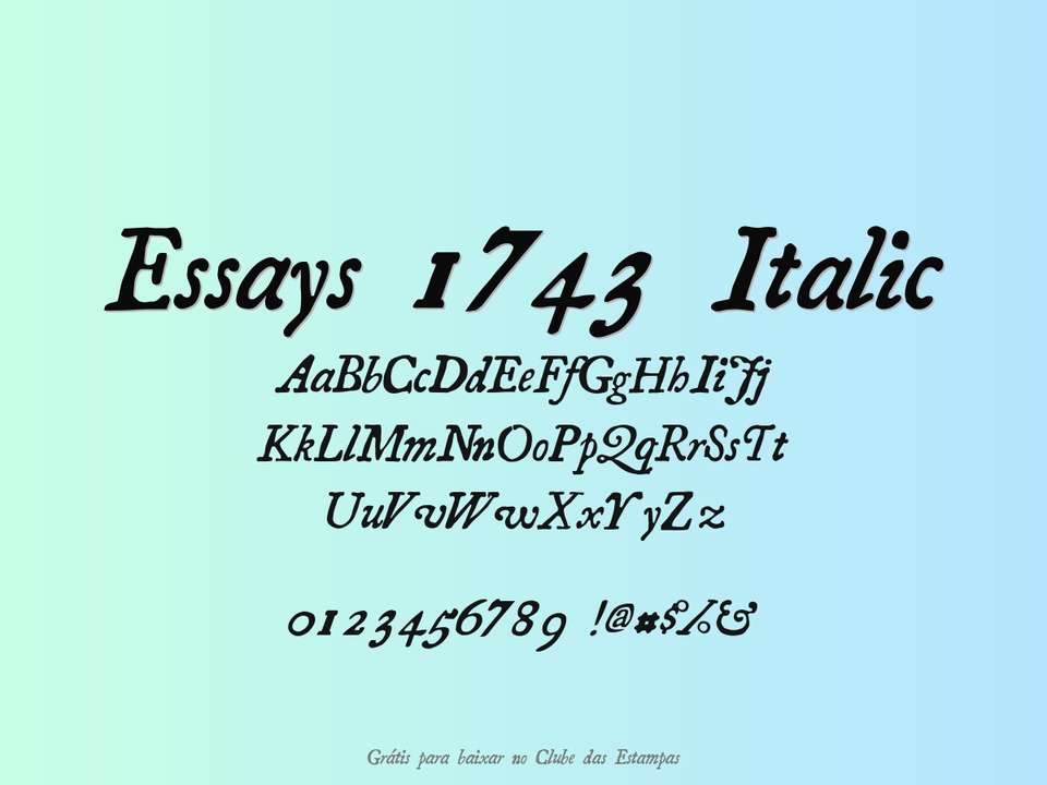 Fonte Essays 1743 Italic Grátis Para Baixar