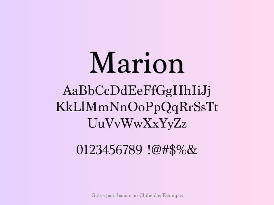 Fonte Marion Grátis Para Baixar