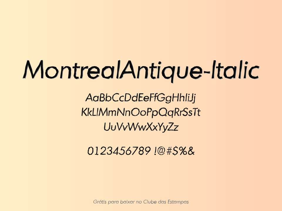 Fonte Montrealantique Italic Grátis Para Baixar