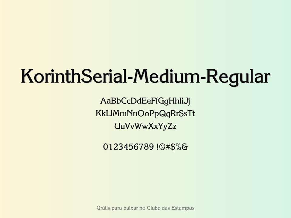 Fonte Korinthserial Medium Regular Grátis Para Baixar