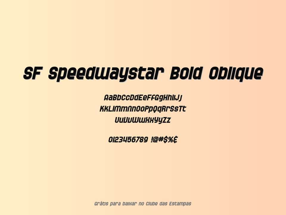 Fonte Sf Speedwaystar Bold Oblique Grátis Para Baixar