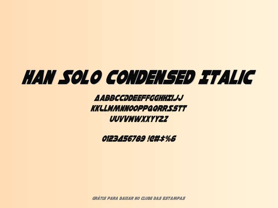 Fonte Han Solo Condensed Italic Grátis Para Baixar