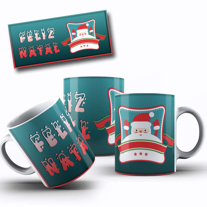 Arte Para Caneca Feliz Natal Personagem Natalino 29