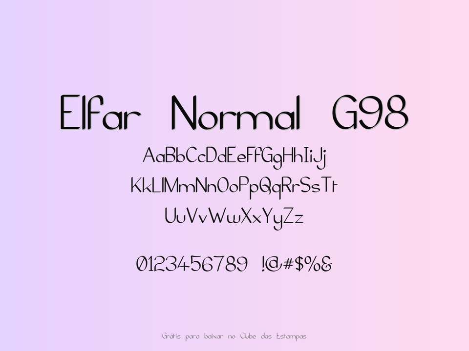 Fonte Elfar Normal G98 Grátis Para Baixar