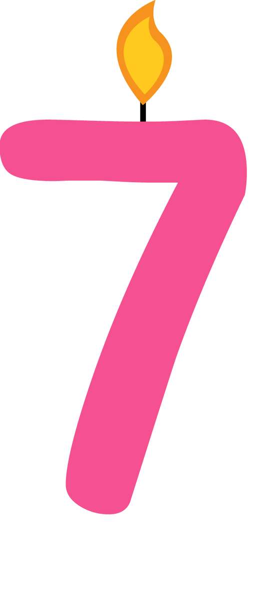Elemento Numero Vela Aniversário Vela 7 Sete Oito Anos Png