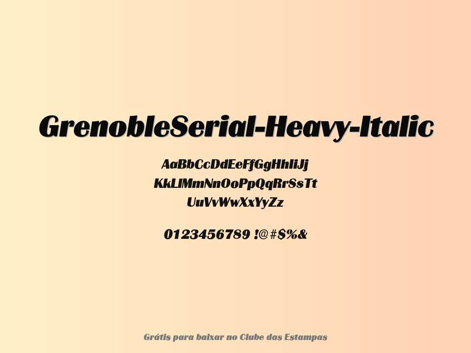 Fonte Grenobleserial Heavy Italic Grátis Para Baixar