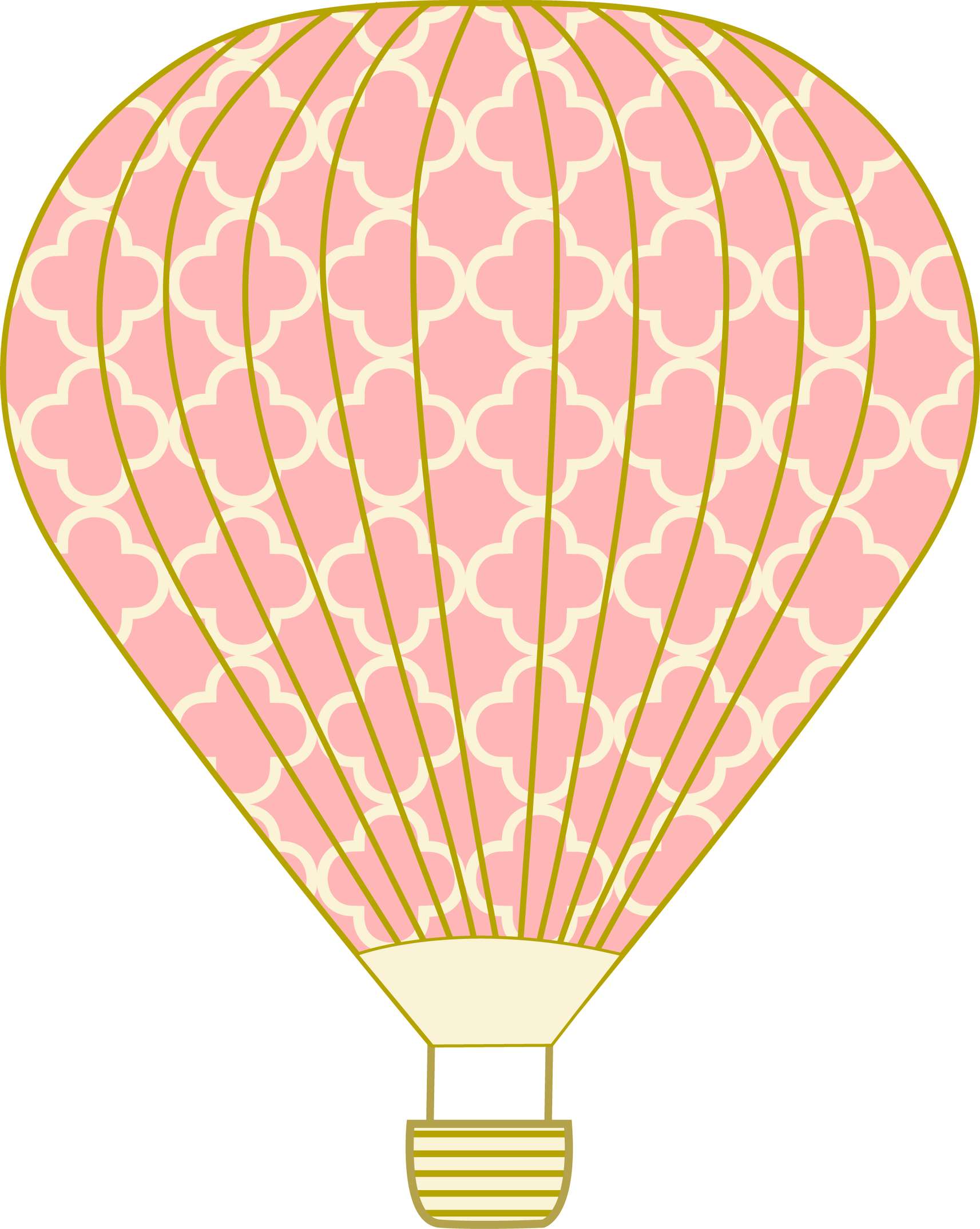 Balão De Ar Quente Rosa Dourado Decoração Png Grátis Para Baixar