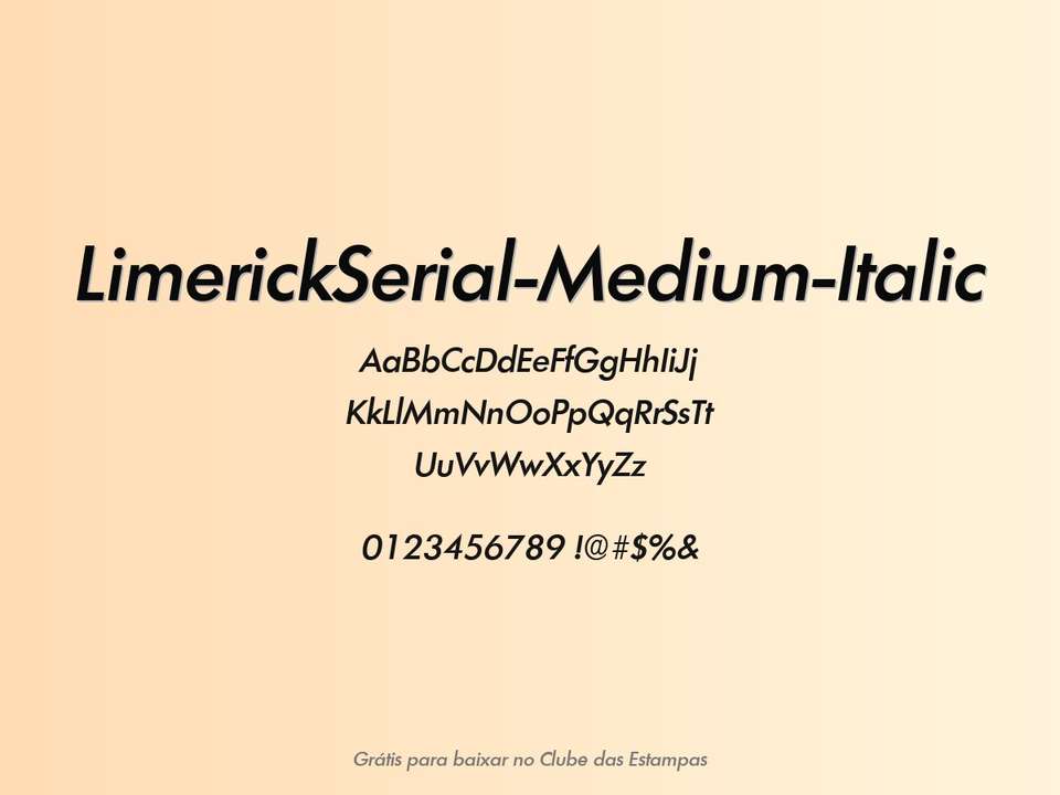 Fonte Limerickserial Medium Italic Grátis Para Baixar