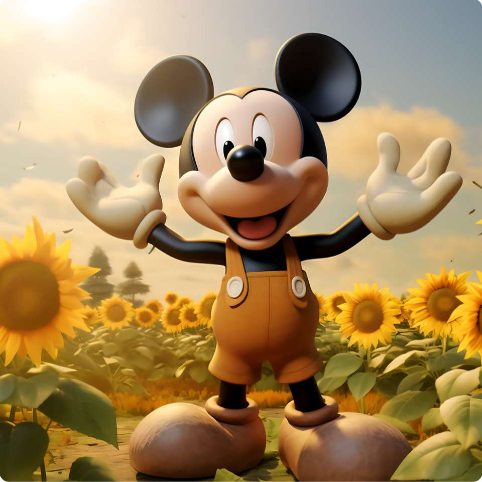 Mickey Mouse Em Um Campo De Girassóis Personagem Infantil Png Arte Para Caneca Grátis Pra Baixar
