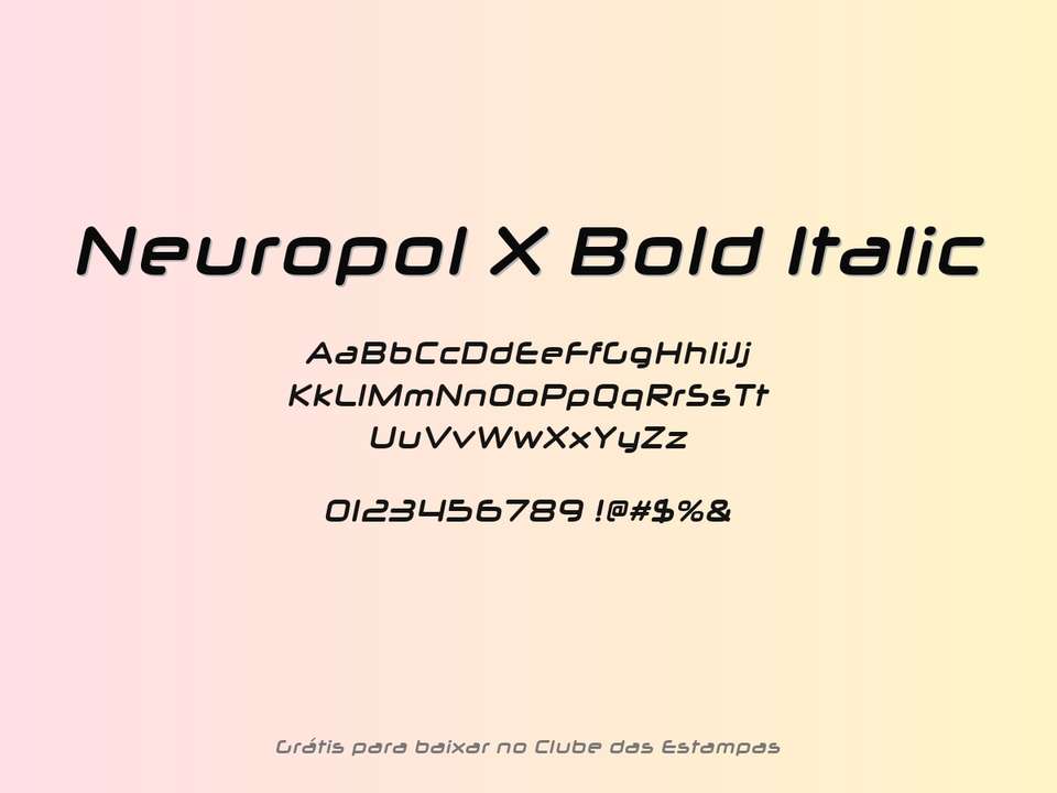 Fonte Neuropol X Bold Italic Grátis Para Baixar