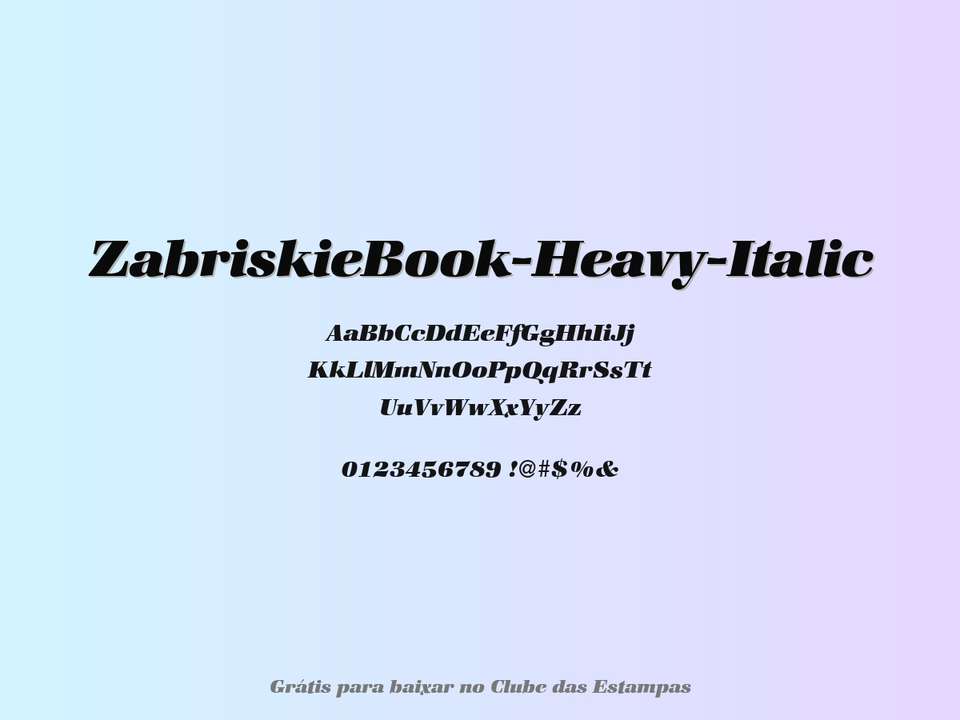 Fonte Zabriskiebook Heavy Italic Grátis Para Baixar
