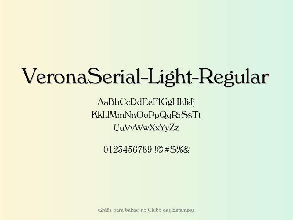 Fonte Veronaserial Light Regular Grátis Para Baixar