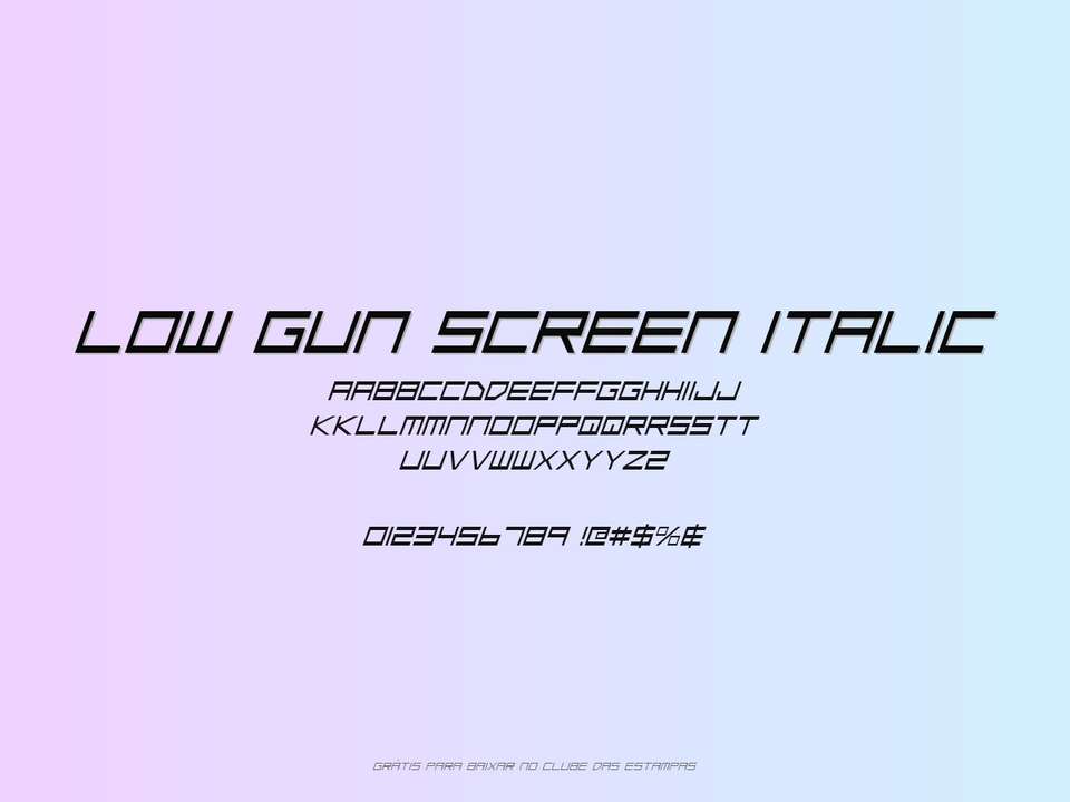 Fonte Low Gun Screen Italic Grátis Para Baixar