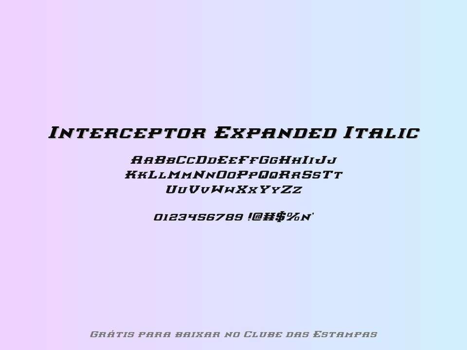 Fonte Interceptor Expanded Italic Grátis Para Baixar