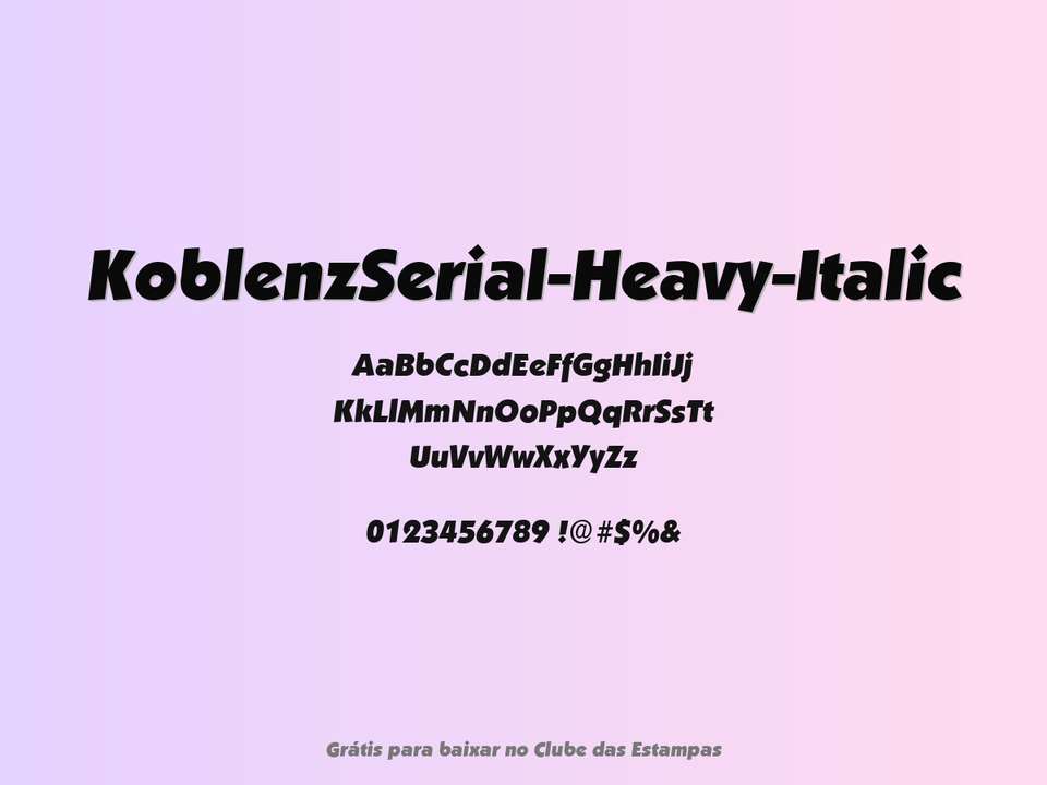 Fonte Koblenzserial Heavy Italic Grátis Para Baixar
