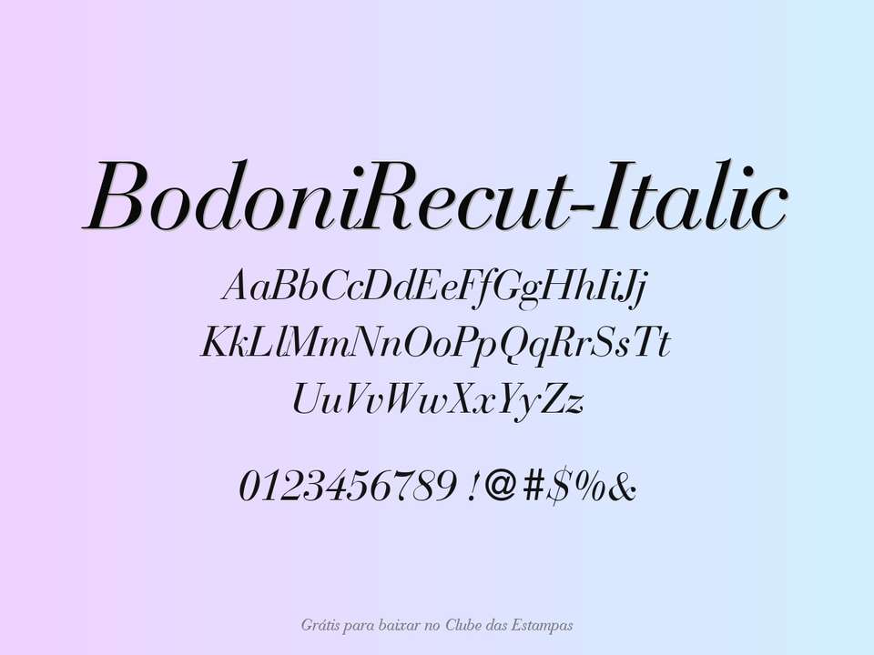 Fonte Bodonirecut Italic Grátis Para Baixar