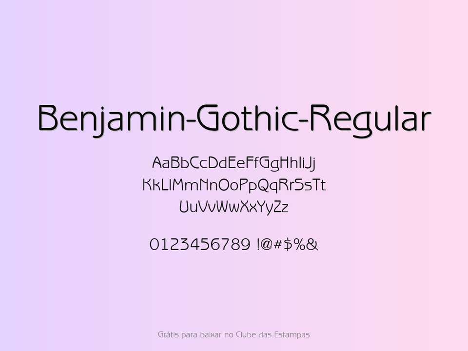Fonte Benjamin Gothic Regular Grátis Para Baixar