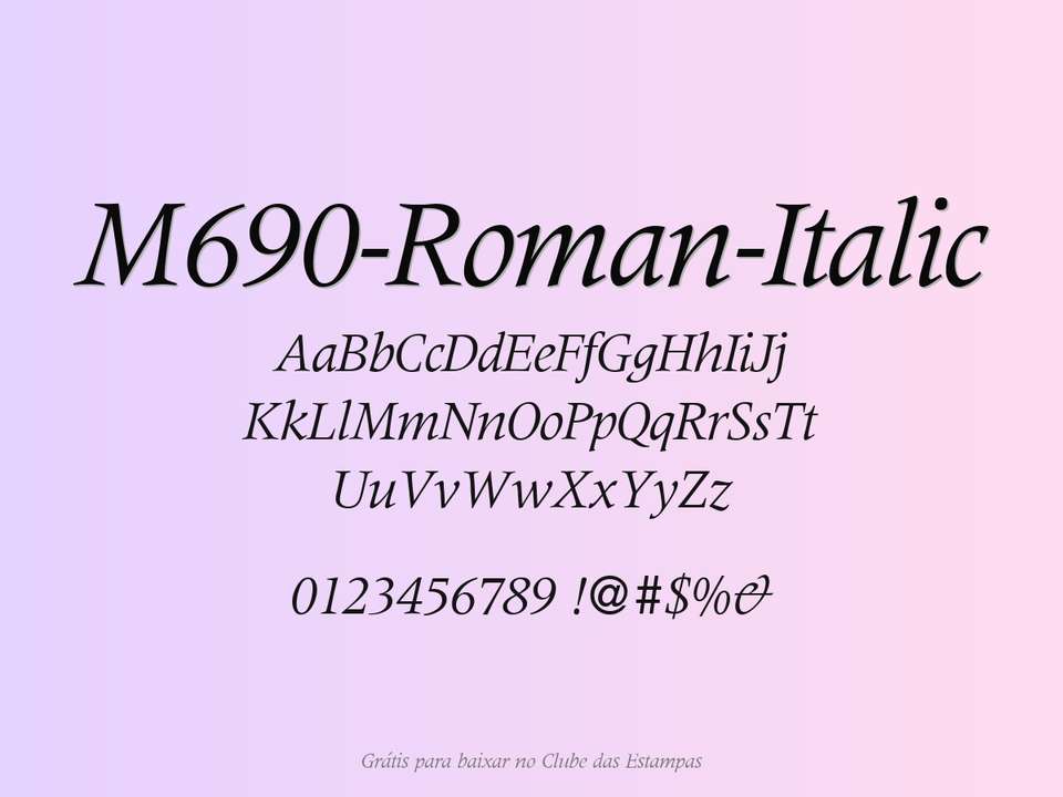 Fonte M690 Roman Italic Grátis Para Baixar
