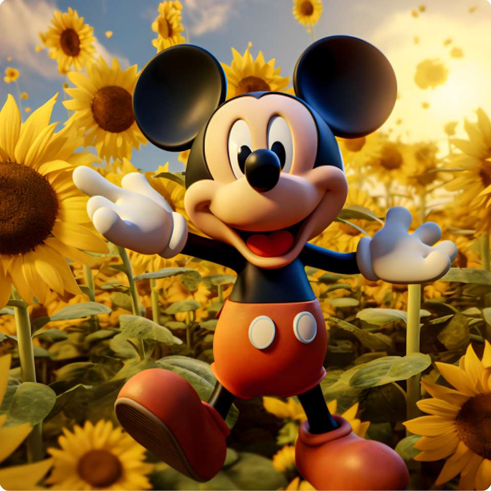 Mickey Mouse Em Campo De Girassóis Personagem Infantil Png Arte Para Caneca Grátis Pra Baixar