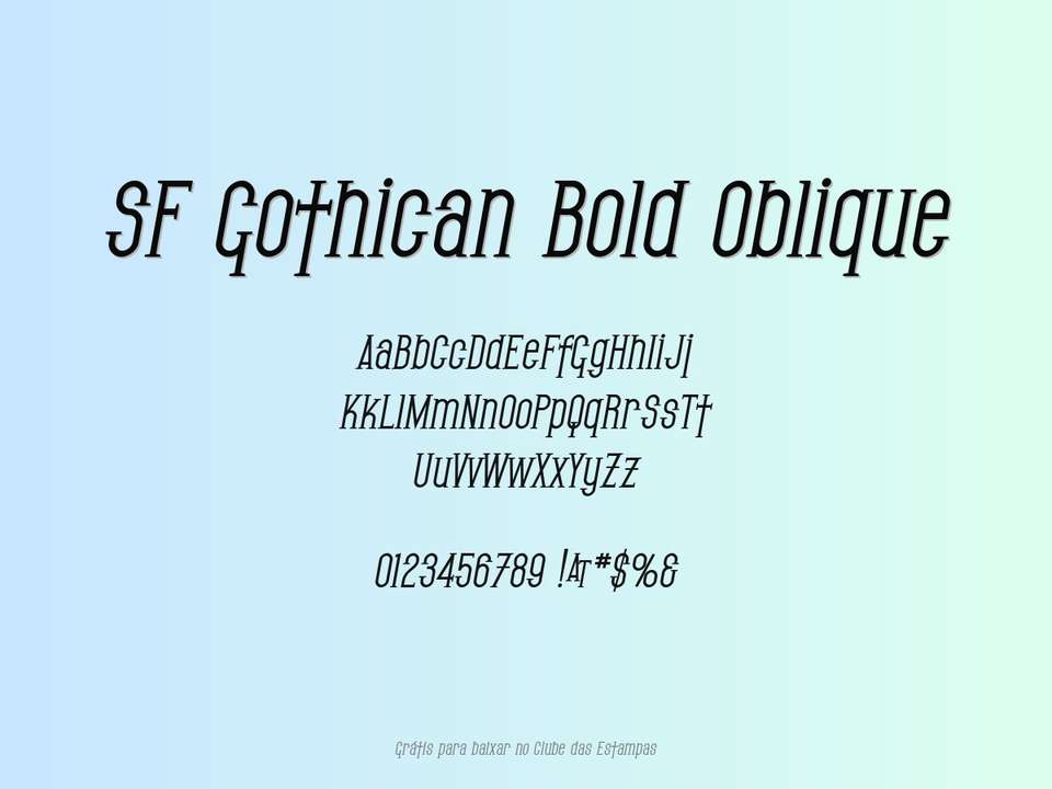 Fonte Sf Gothican Bold Oblique Grátis Para Baixar