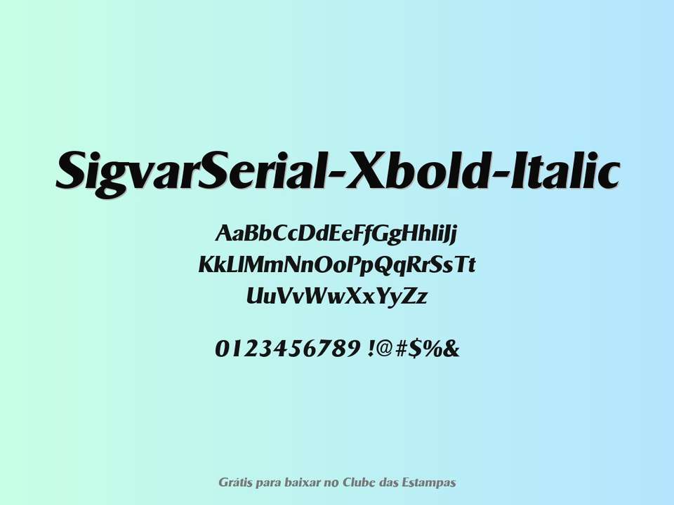 Fonte Sigvarserial Xbold Italic Grátis Para Baixar