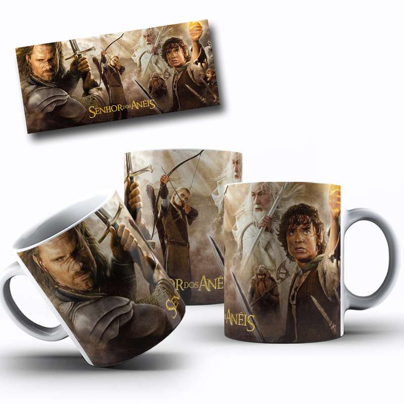 Arte Para Caneca Senhor Dos Aneis Personagens Série Cartoon 16