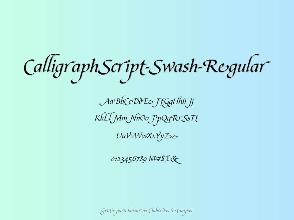 Fonte Calligraphscript Swash Regular Grátis Para Baixar