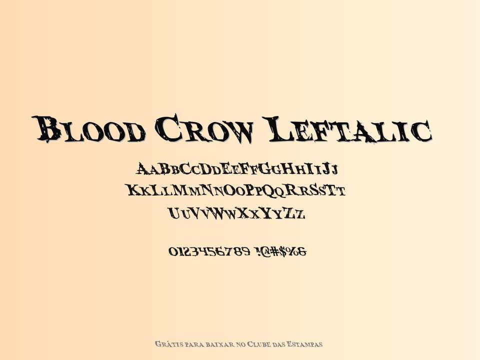 Fonte Blood Crow Leftalic Grátis Para Baixar