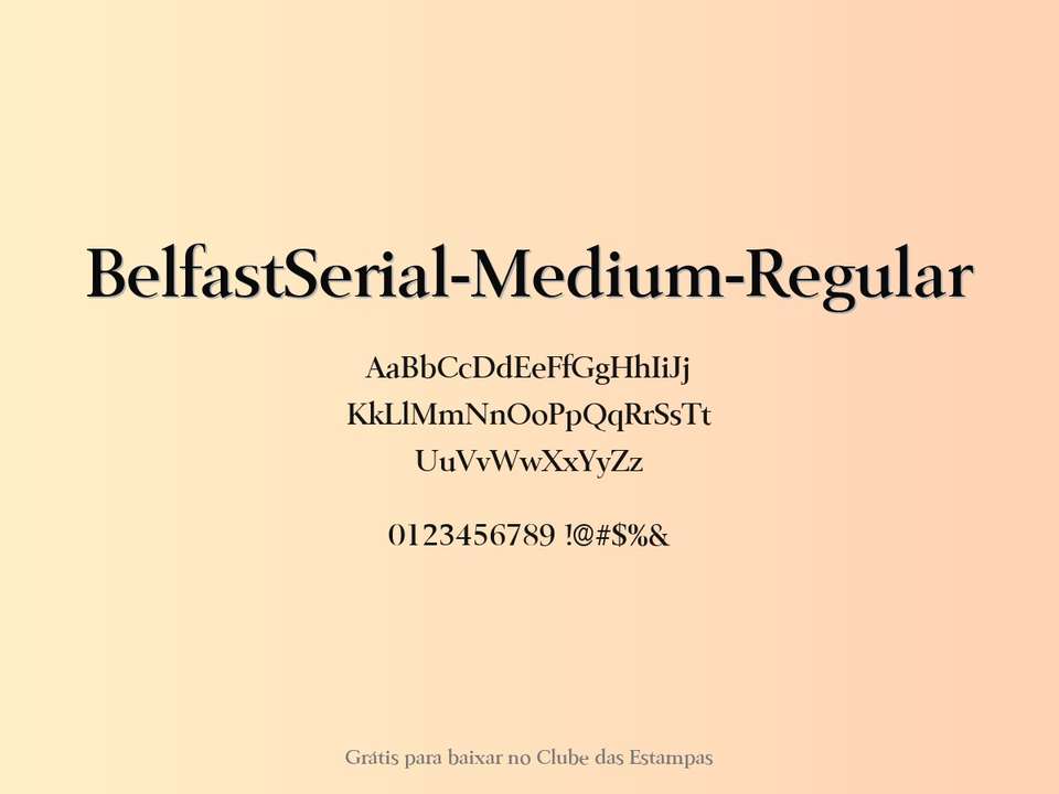 Fonte Belfastserial Medium Regular Grátis Para Baixar