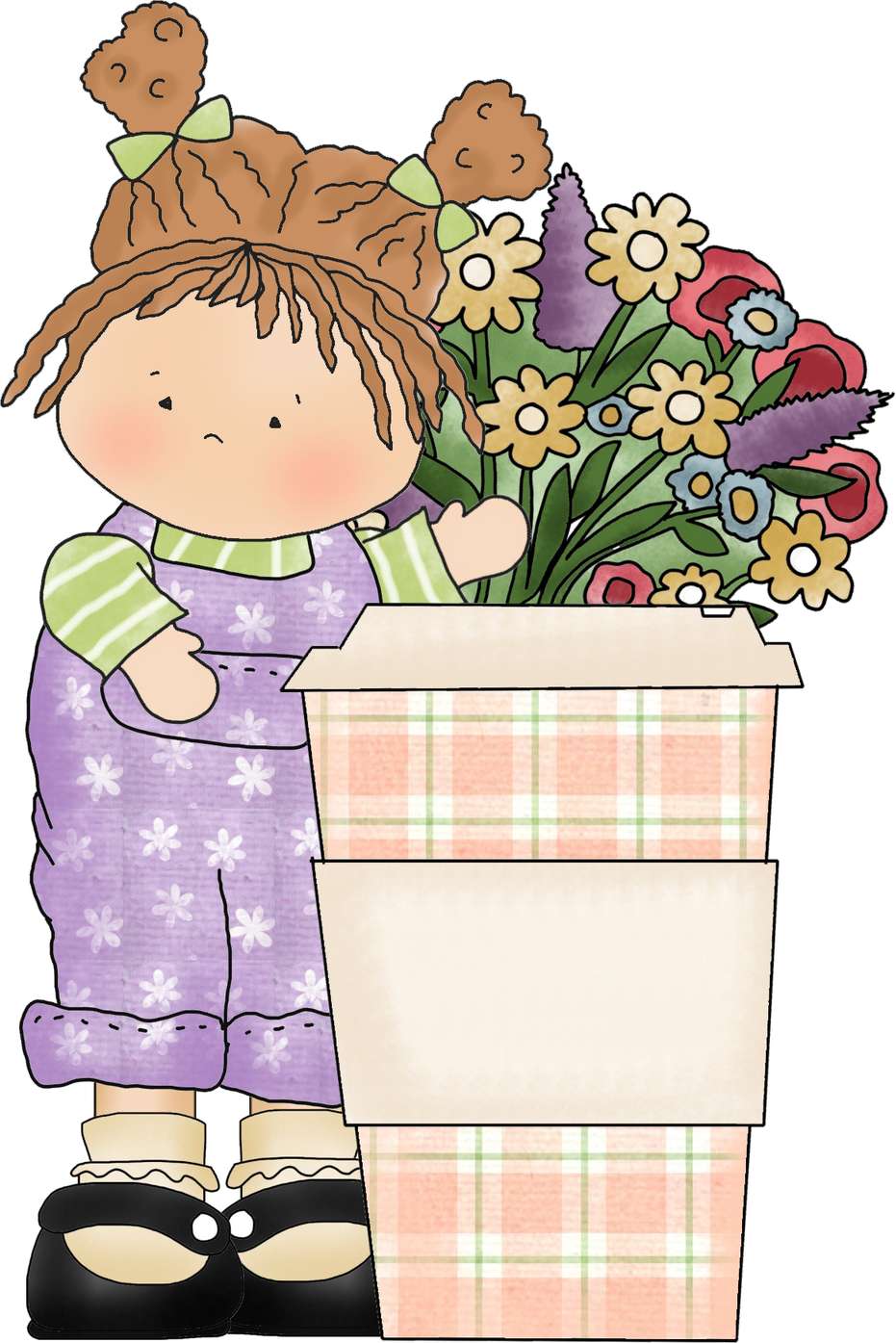 Menina Com Buquê De Flores Flores Png Grátis Para Baixar
