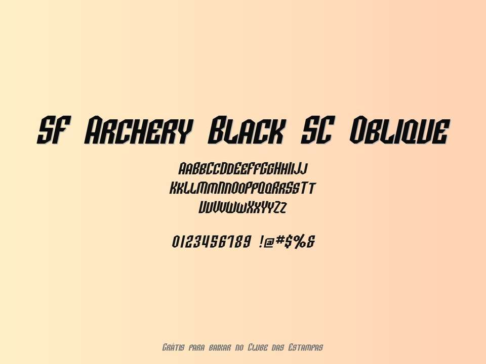 Fonte Sf Archery Black Sc Oblique Grátis Para Baixar