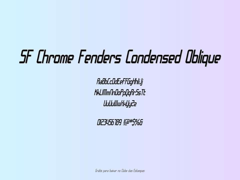 Fonte Sf Chrome Fenders Condensed Oblique Grátis Para Baixar