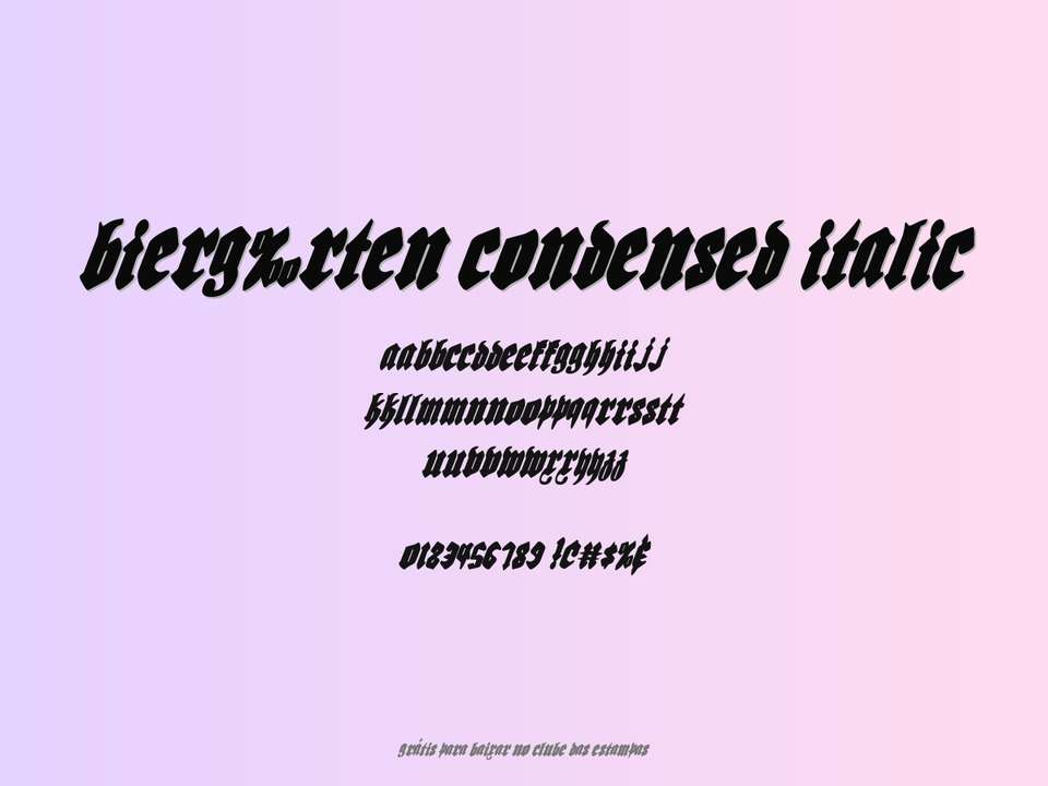 Fonte Bierg‰rten Condensed Italic Grátis Para Baixar