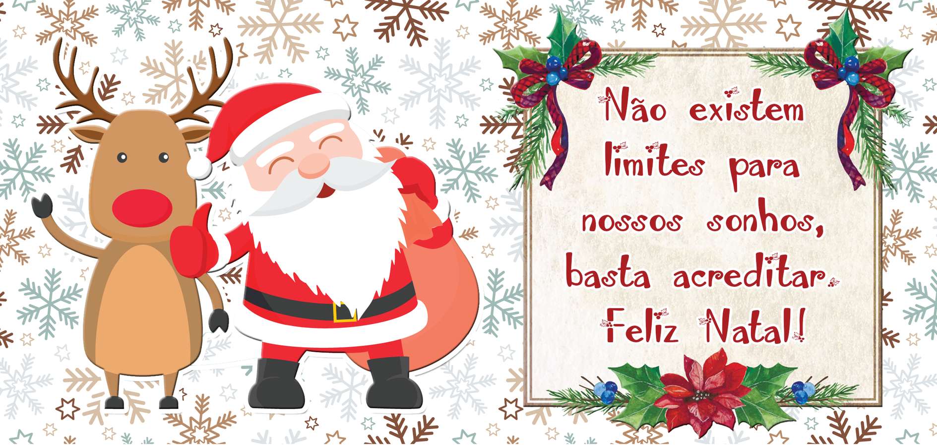 Ilustração Natal Santa, Renas E Mensagem Feliz Natal Natal Png Arte Para Caneca Grátis Pra Baixar