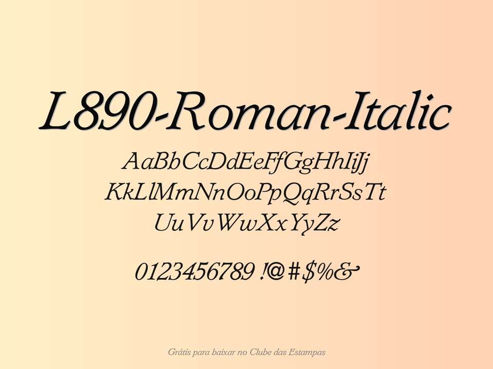 Fonte L890 Roman Italic Grátis Para Baixar