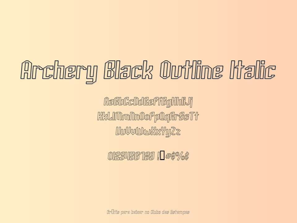 Fonte Archery Black Outline Italic Grátis Para Baixar
