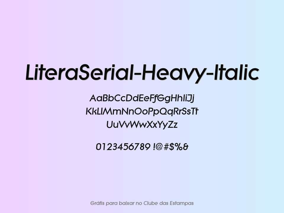 Fonte Literaserial Heavy Italic Grátis Para Baixar