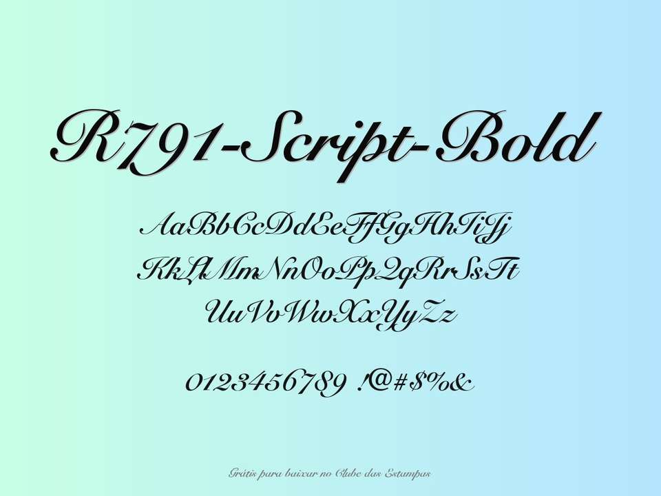 Fonte R791 Script Bold Grátis Para Baixar