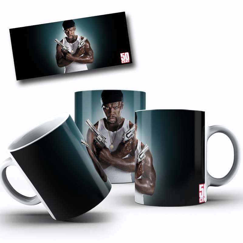 Arte Para Caneca 50 Cent Armas Estilo Realista 10