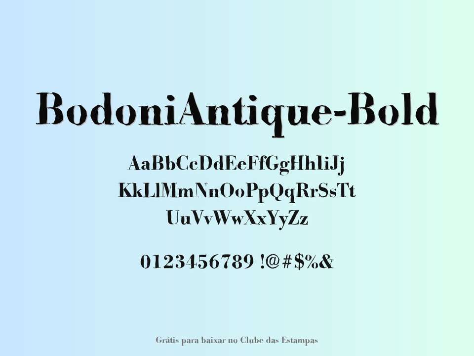 Fonte Bodoniantique Bold Grátis Para Baixar