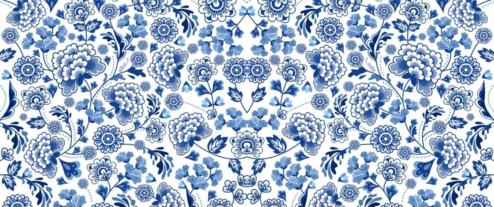 Padrão Floral Azul Estilo Chintz Vintage Têxteis Png Arte Para Caneca Grátis Pra Baixar