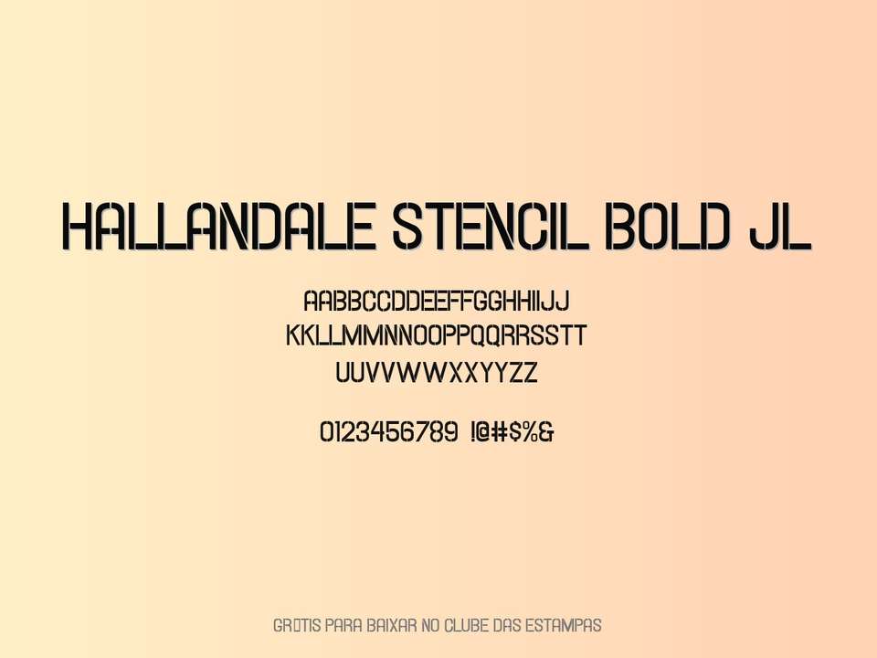 Fonte Hallandale Stencil Bold Jl Grátis Para Baixar