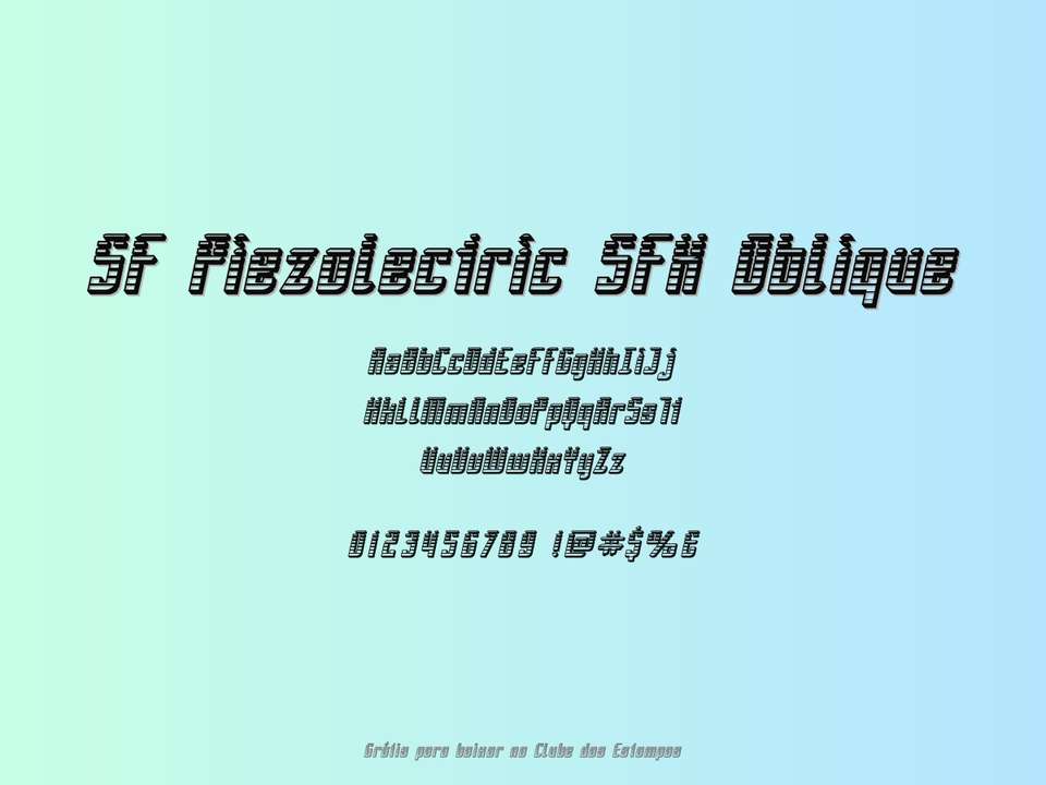 Fonte Sf Piezolectric Sfx Oblique Grátis Para Baixar