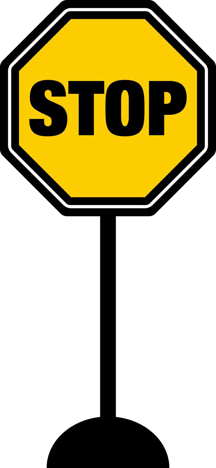 Placa De Trânsito Stop Amarela Trânsito Png Grátis Para Baixar
