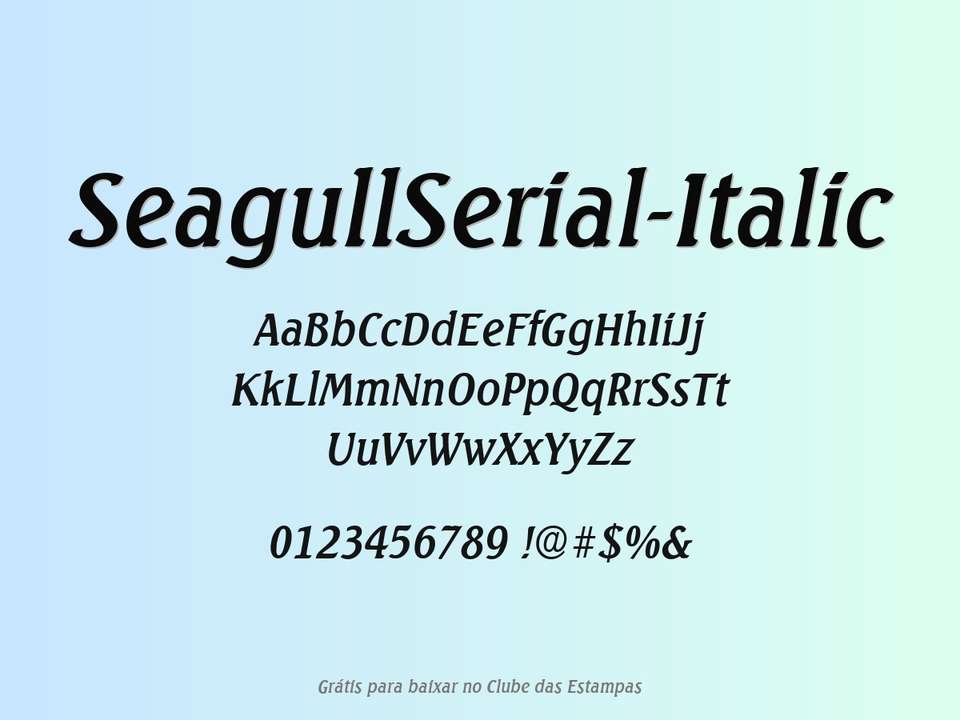 Fonte Seagullserial Italic Grátis Para Baixar