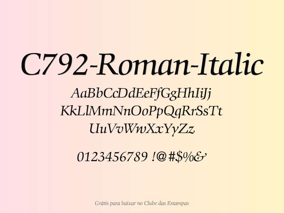 Fonte C792 Roman Italic Grátis Para Baixar