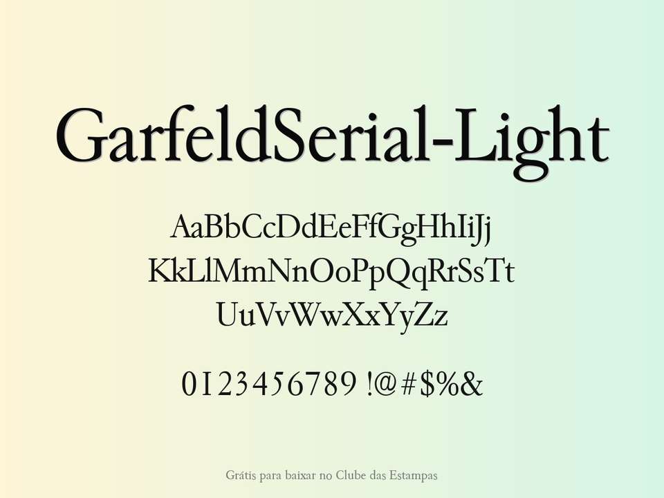 Fonte Garfeldserial Light Grátis Para Baixar